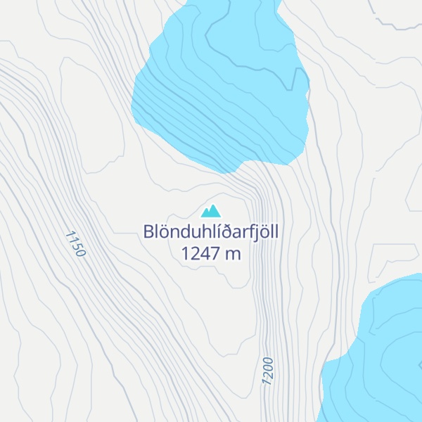 Map of Blönduhlíðarfjöll