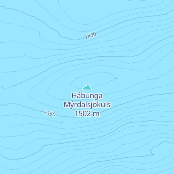 Map of Hábunga Mýrdalsjökuls