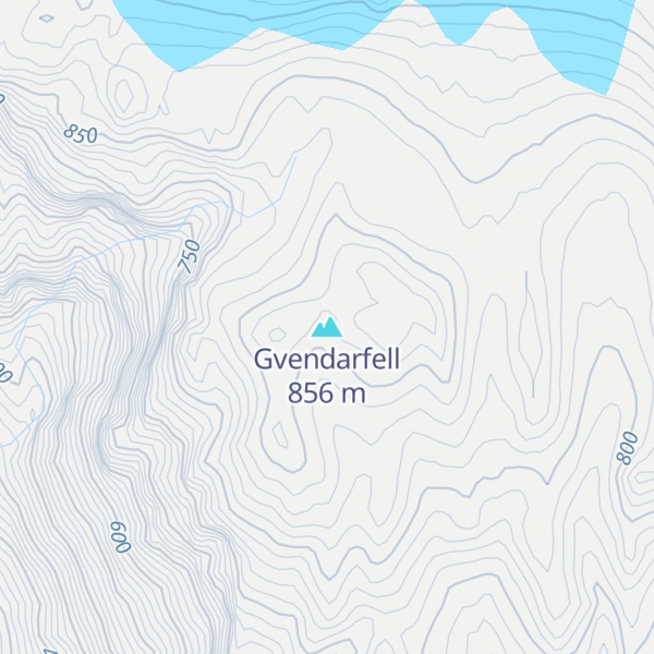 Map of Gvendarfell