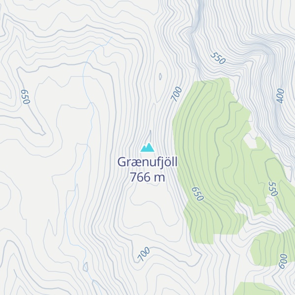 Map of Grænufjöll