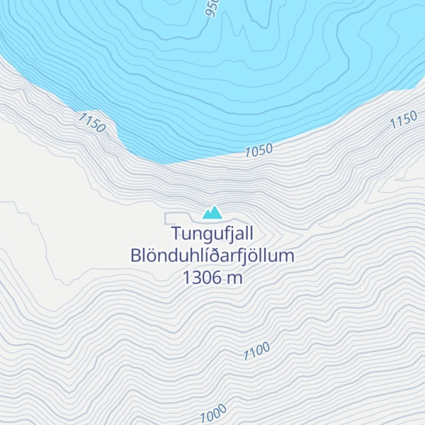Map of Tungufjall Blönduhlíðarfjöllum
