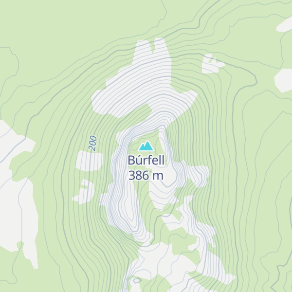 Map of Búrfell