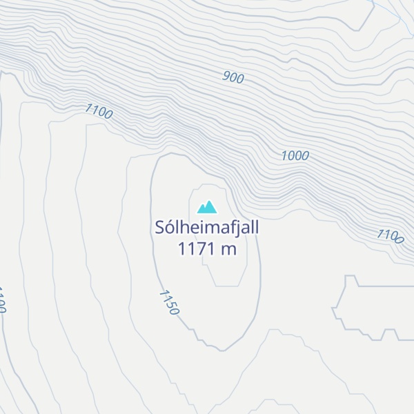 Map of Sólheimafjall
