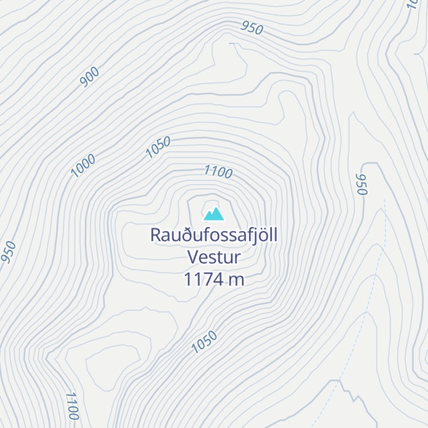Map of Rauðufossafjöll Vestur
