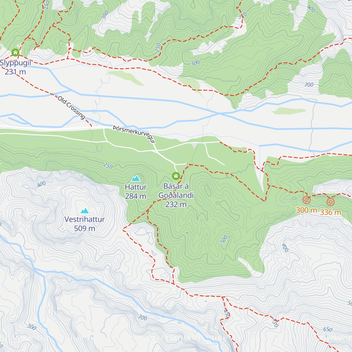 Básar á Goðalandi map