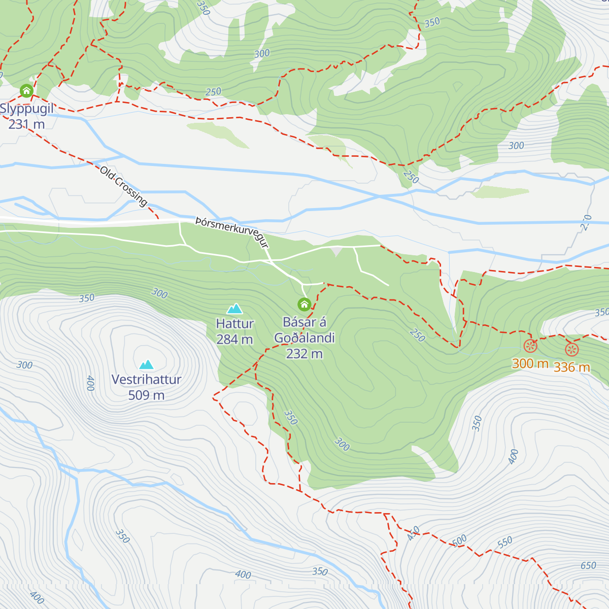 Básar á Goðalandi map