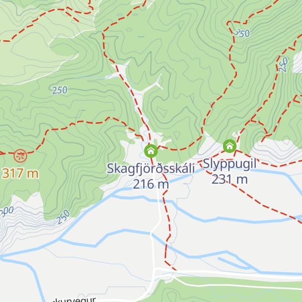 Map of Skagfjörðsskáli