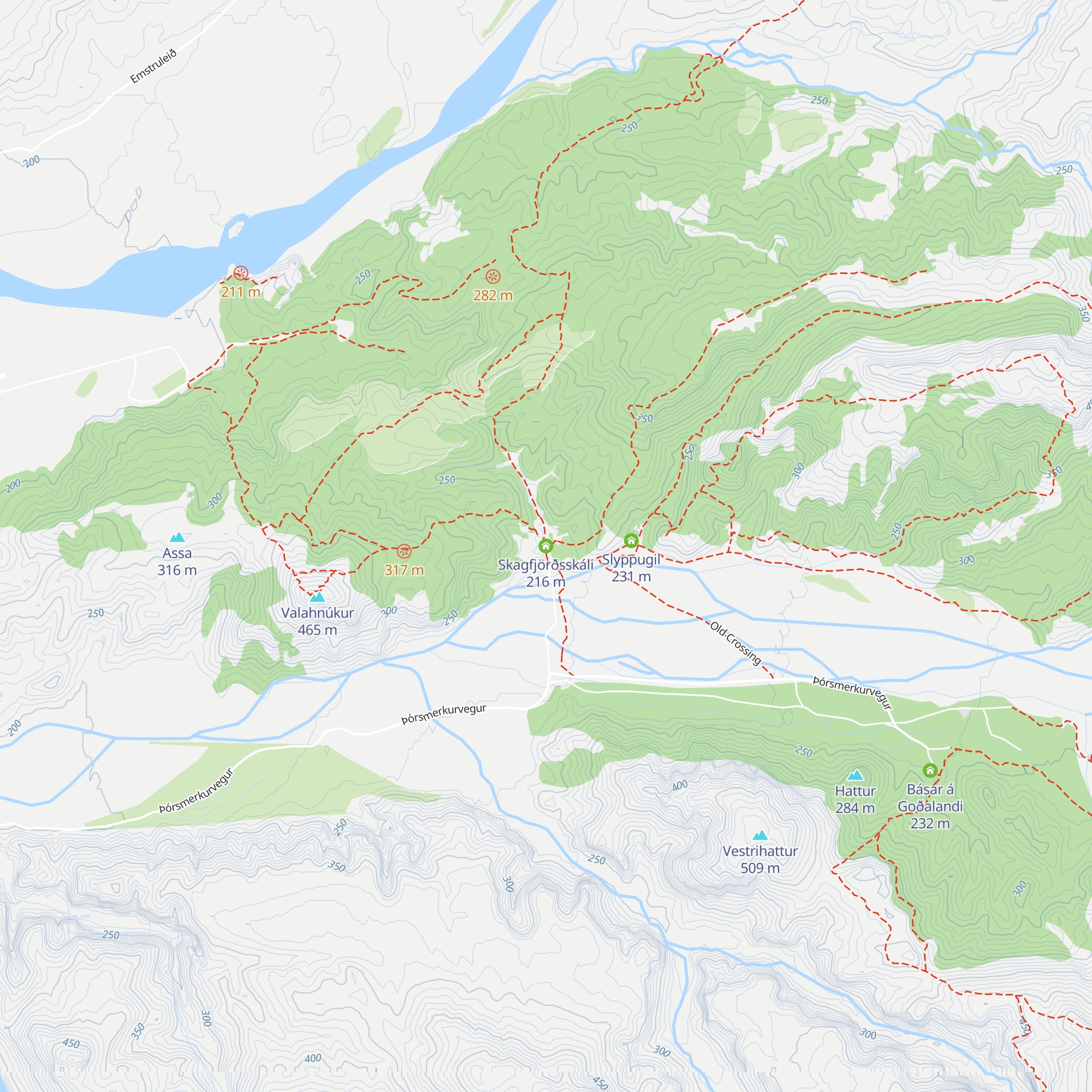 Skagfjörðsskáli map