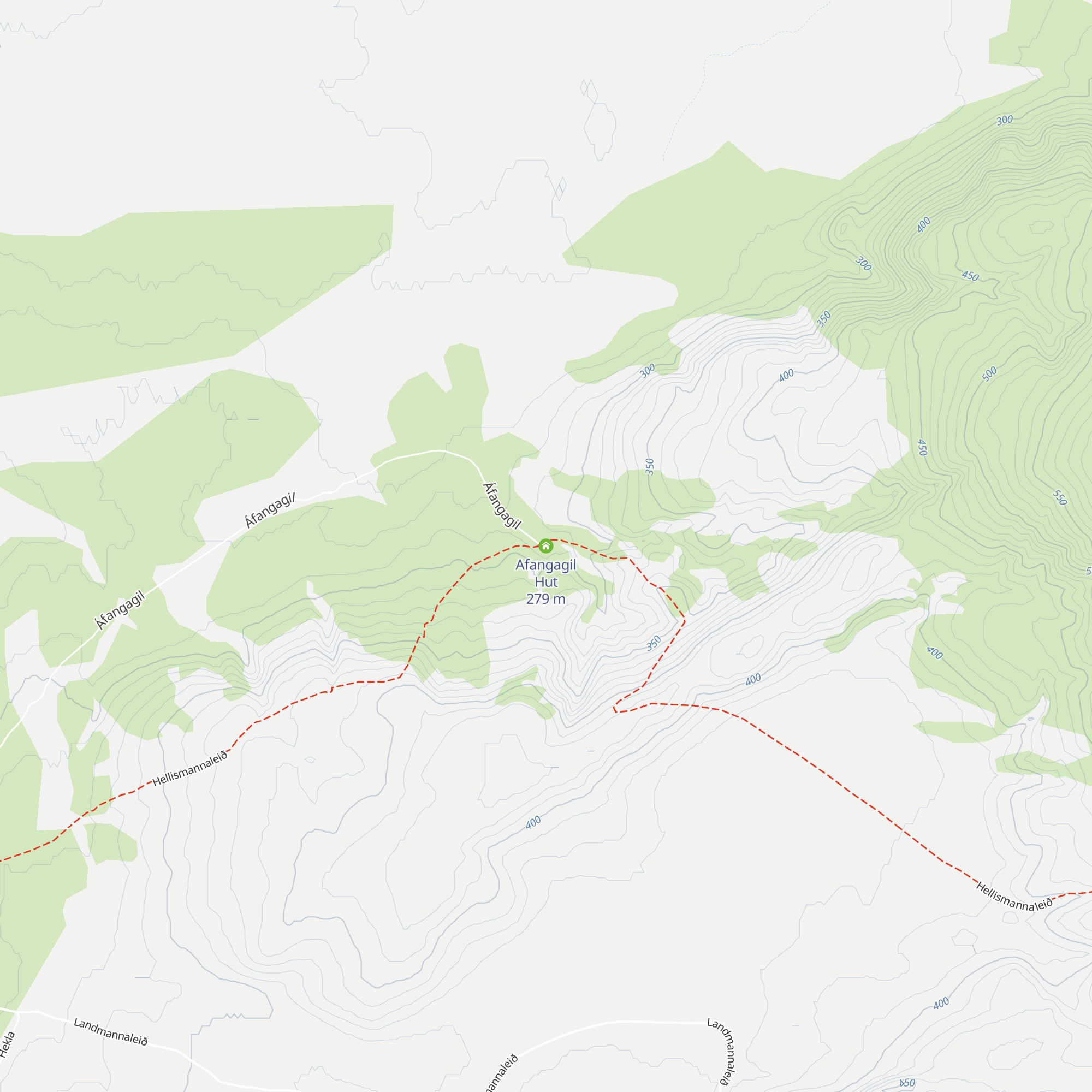 Afangagil Hut map