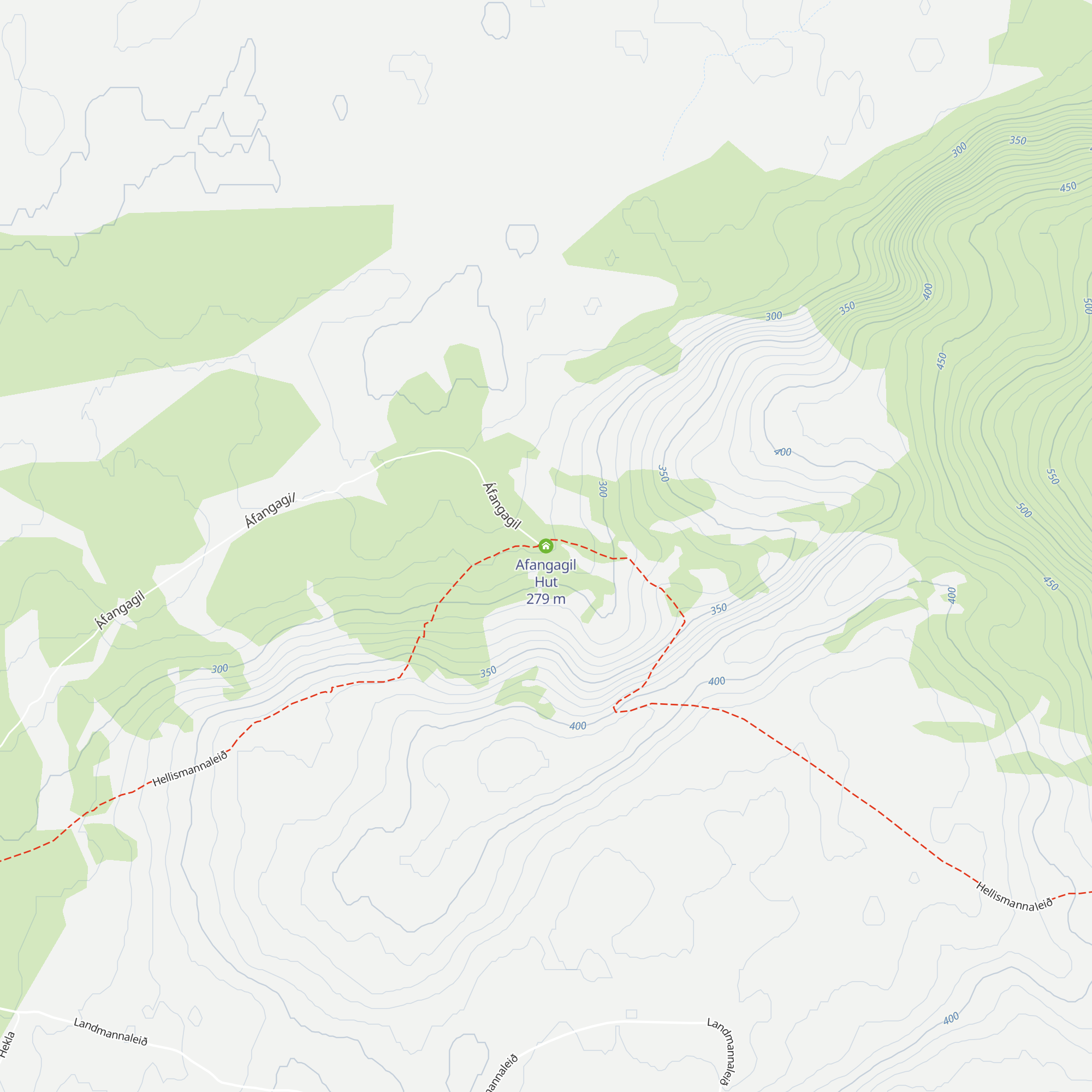 Afangagil Hut map