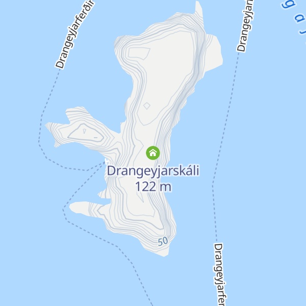 Map of Drangeyjarskáli