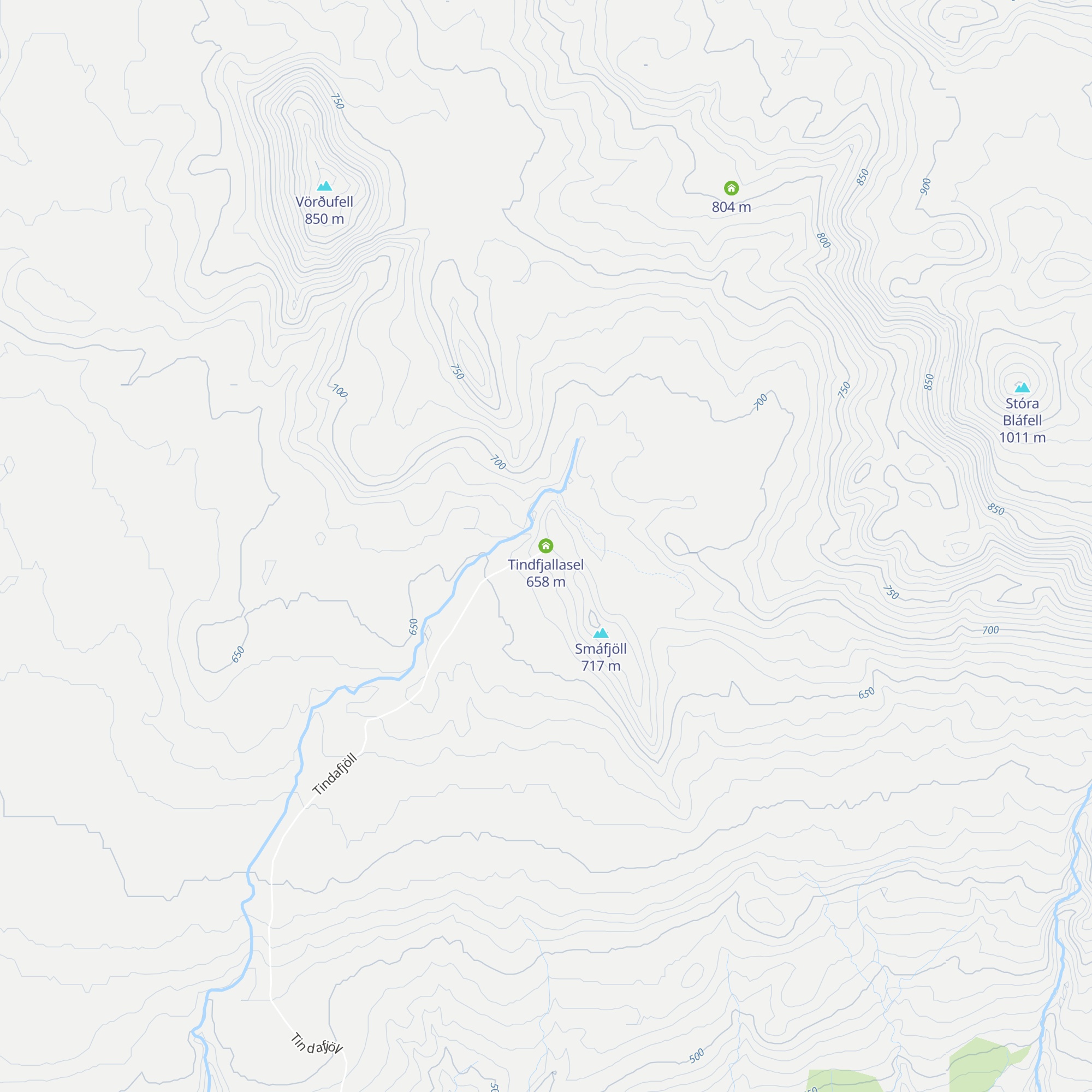 Tindfjallasel map