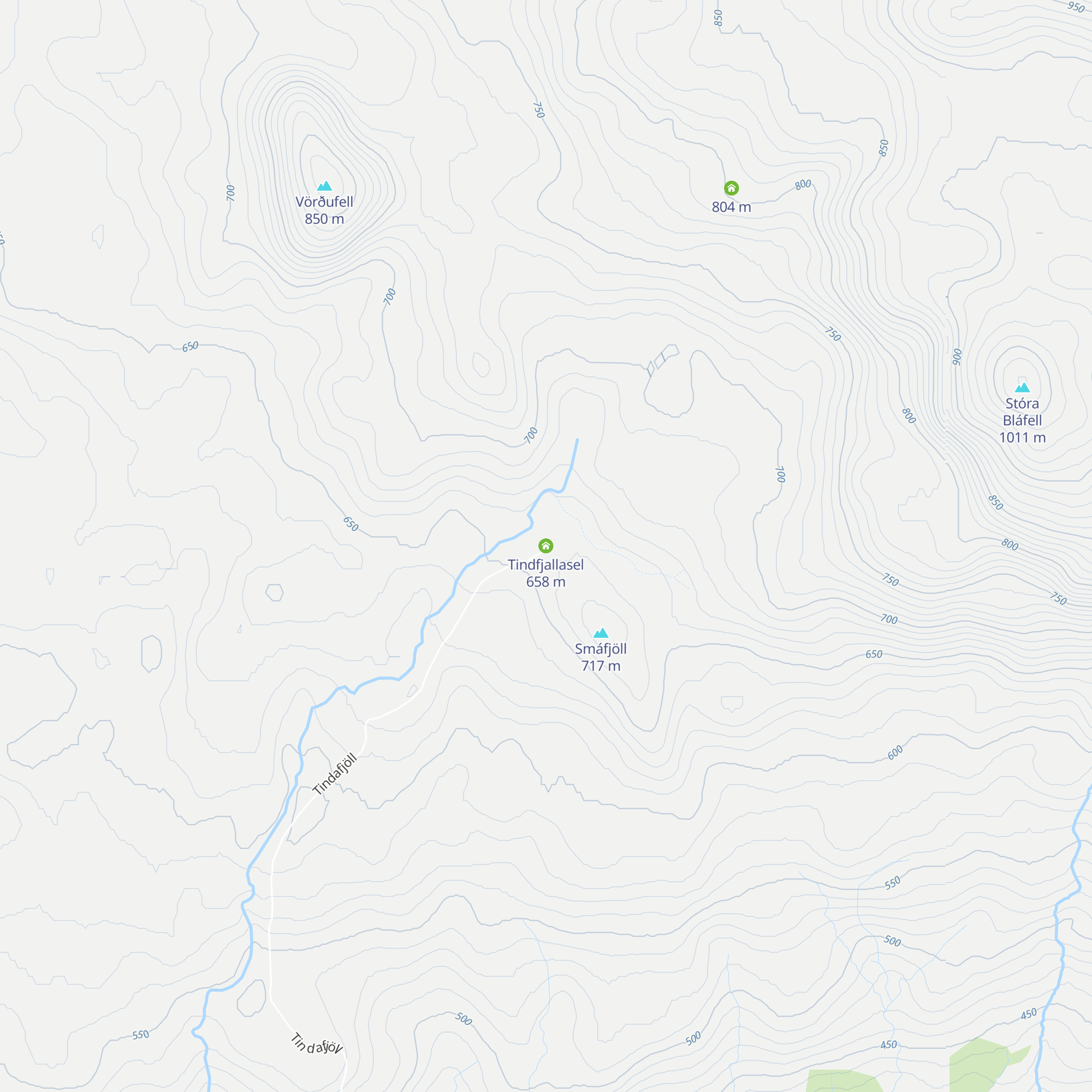 Tindfjallasel map
