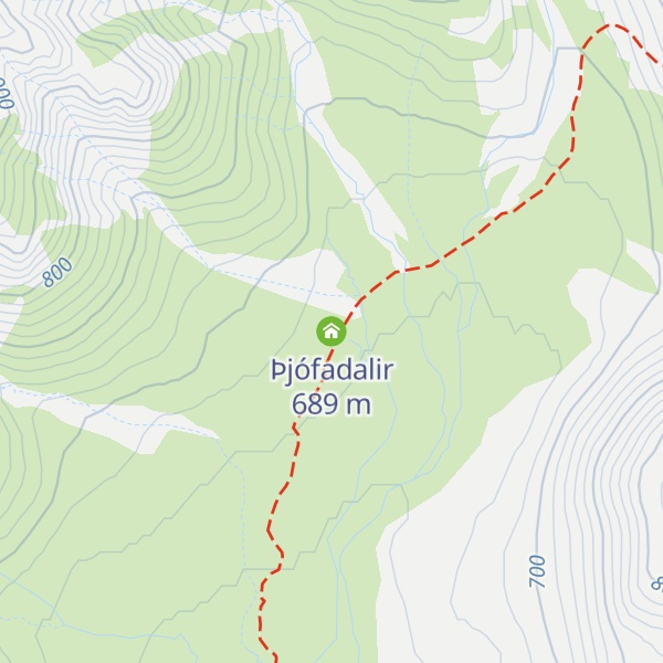 Map of Þjófadalir