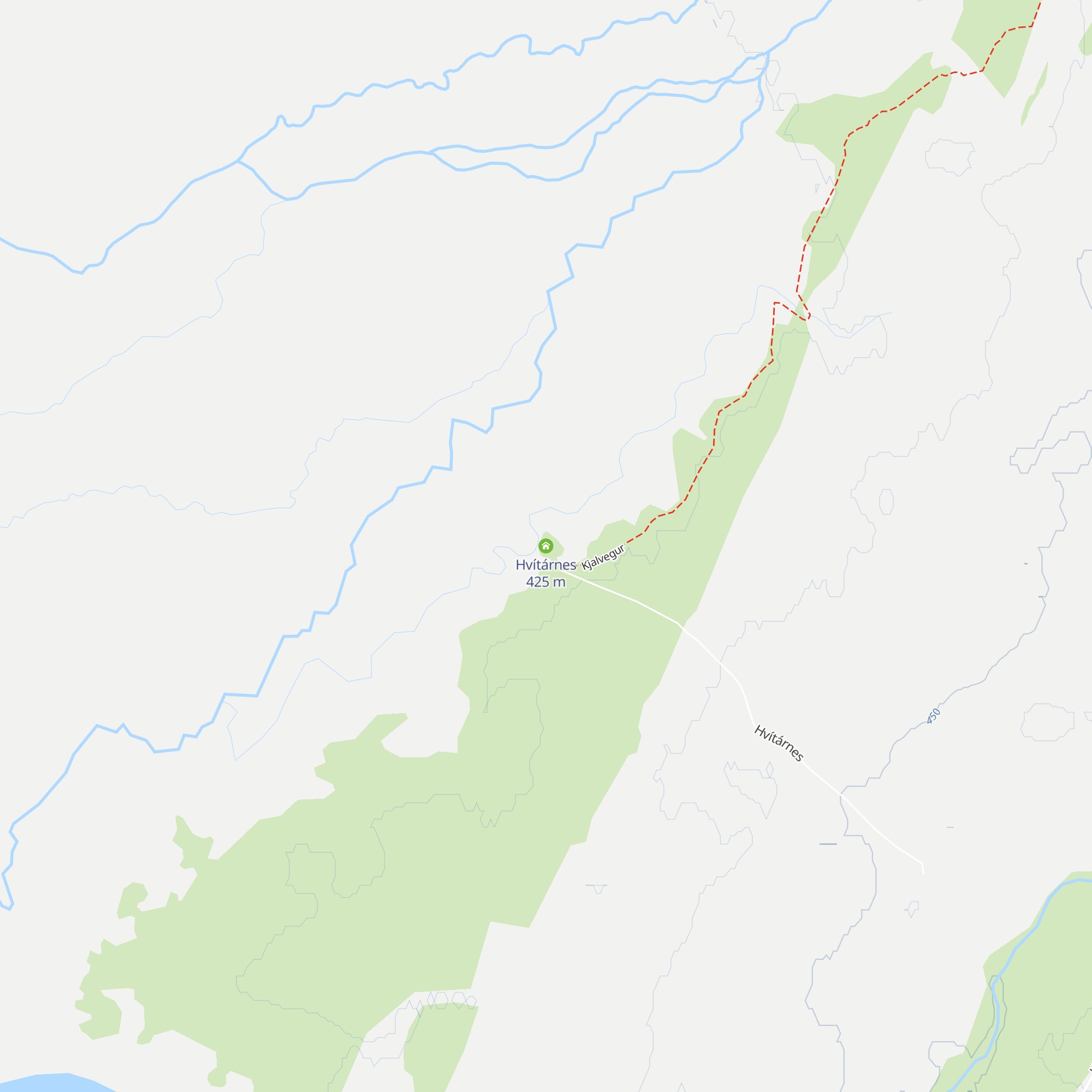 Hvítárnes map