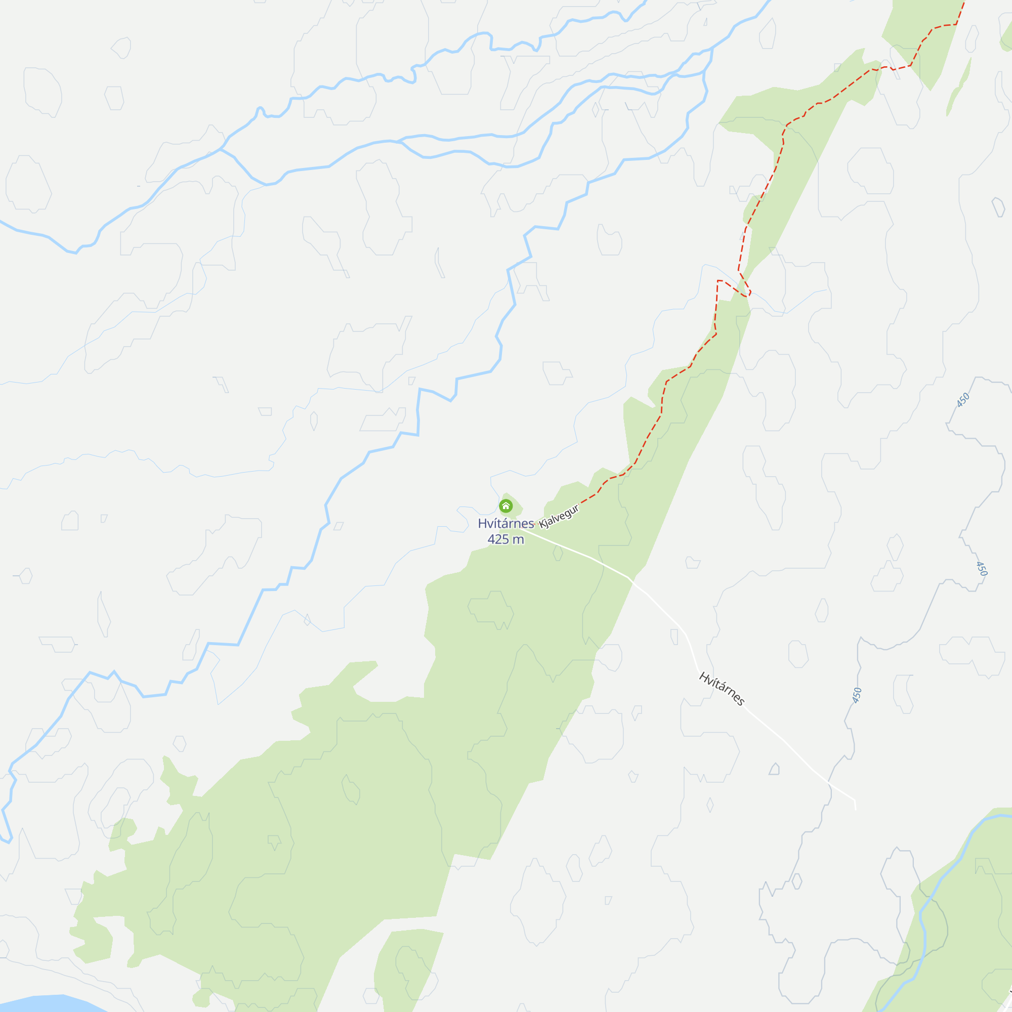 Hvítárnes map