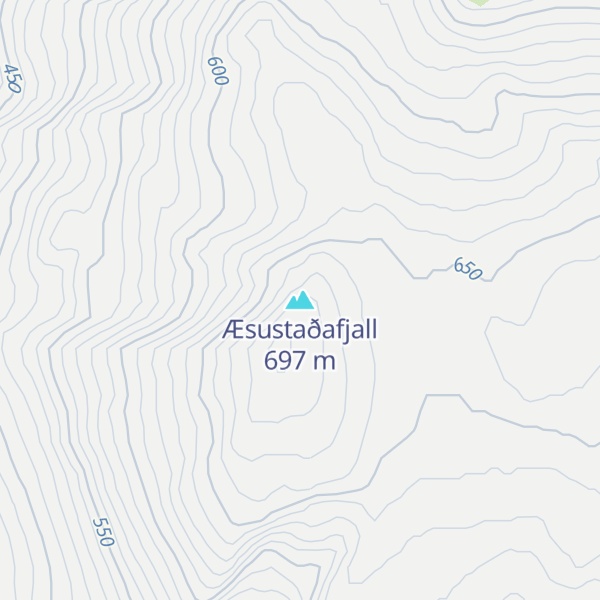 Map of Æsustaðafjall