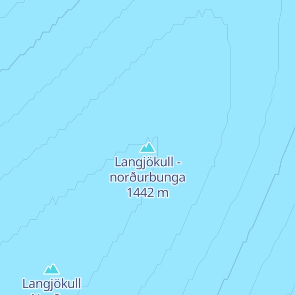 Map of Langjökull - norðurbunga
