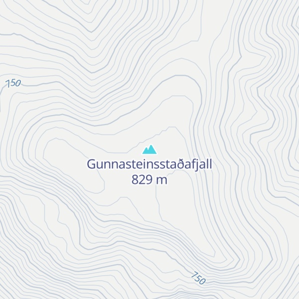 Map of Gunnasteinsstaðafjall