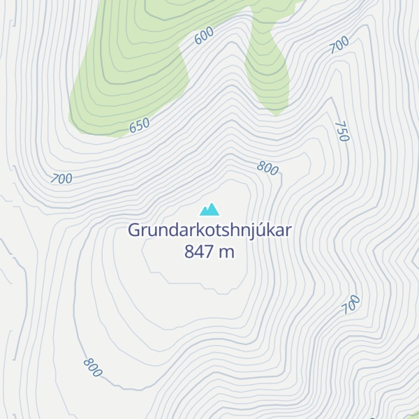 Map of Grundarkotshnjúkar