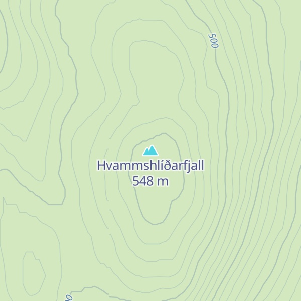 Map of Hvammshlíðarfjall