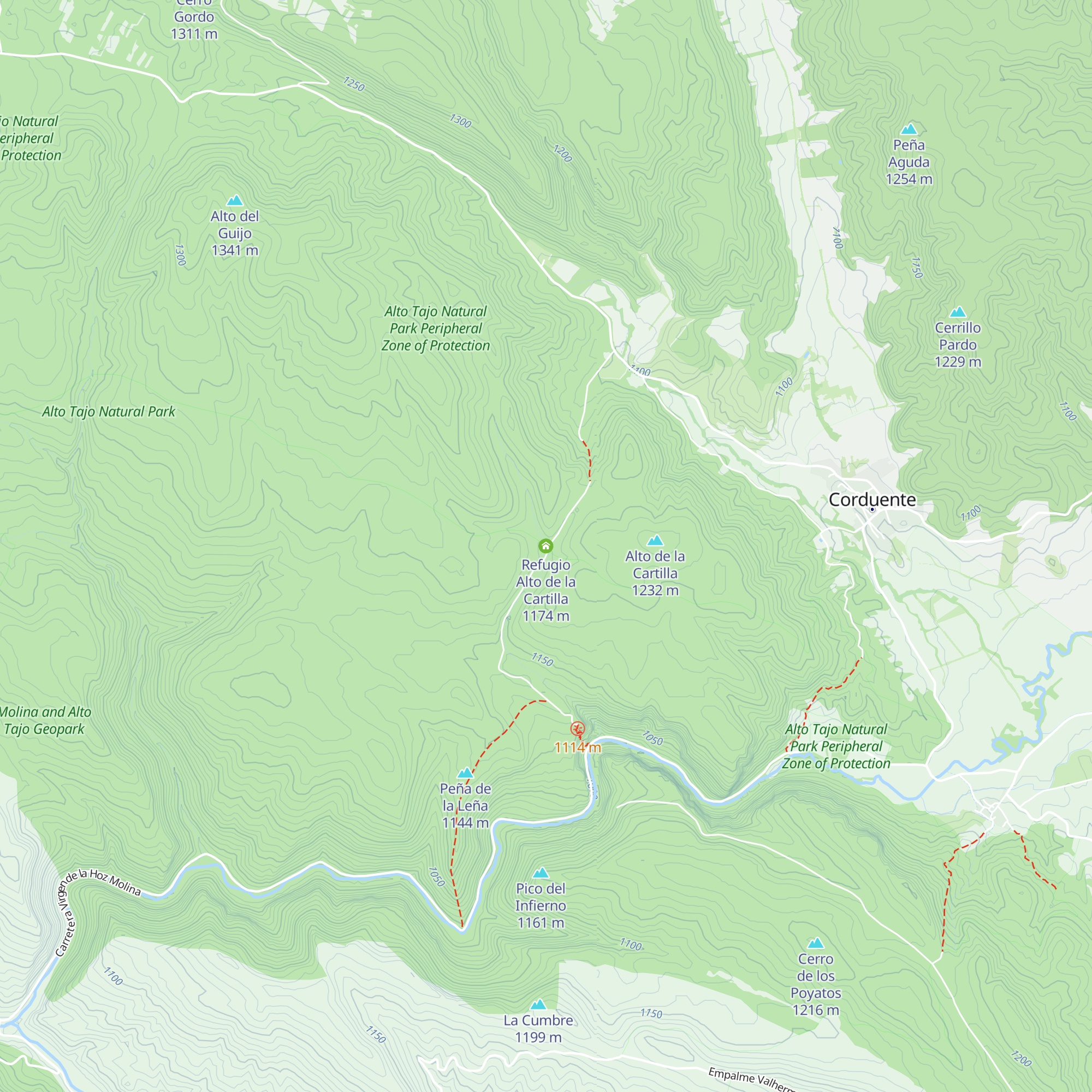 Refugio Alto de la Cartilla map