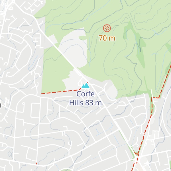 Map of Corfe Hills