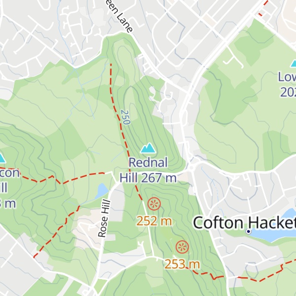 Map of Rednal Hill