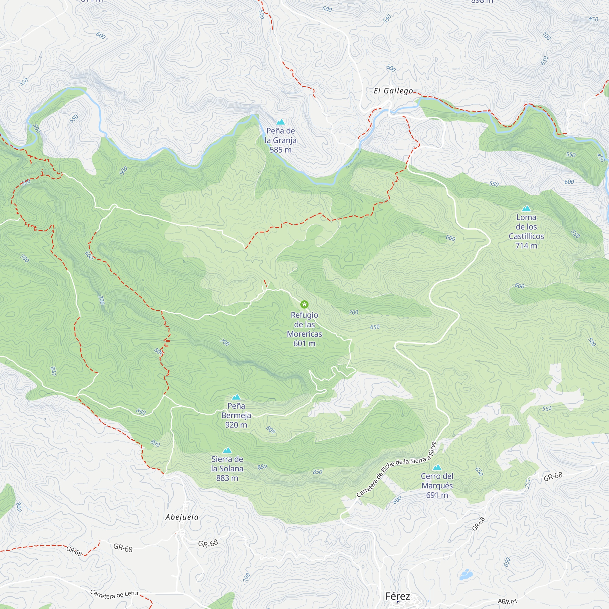 Refugio de las Morericas map