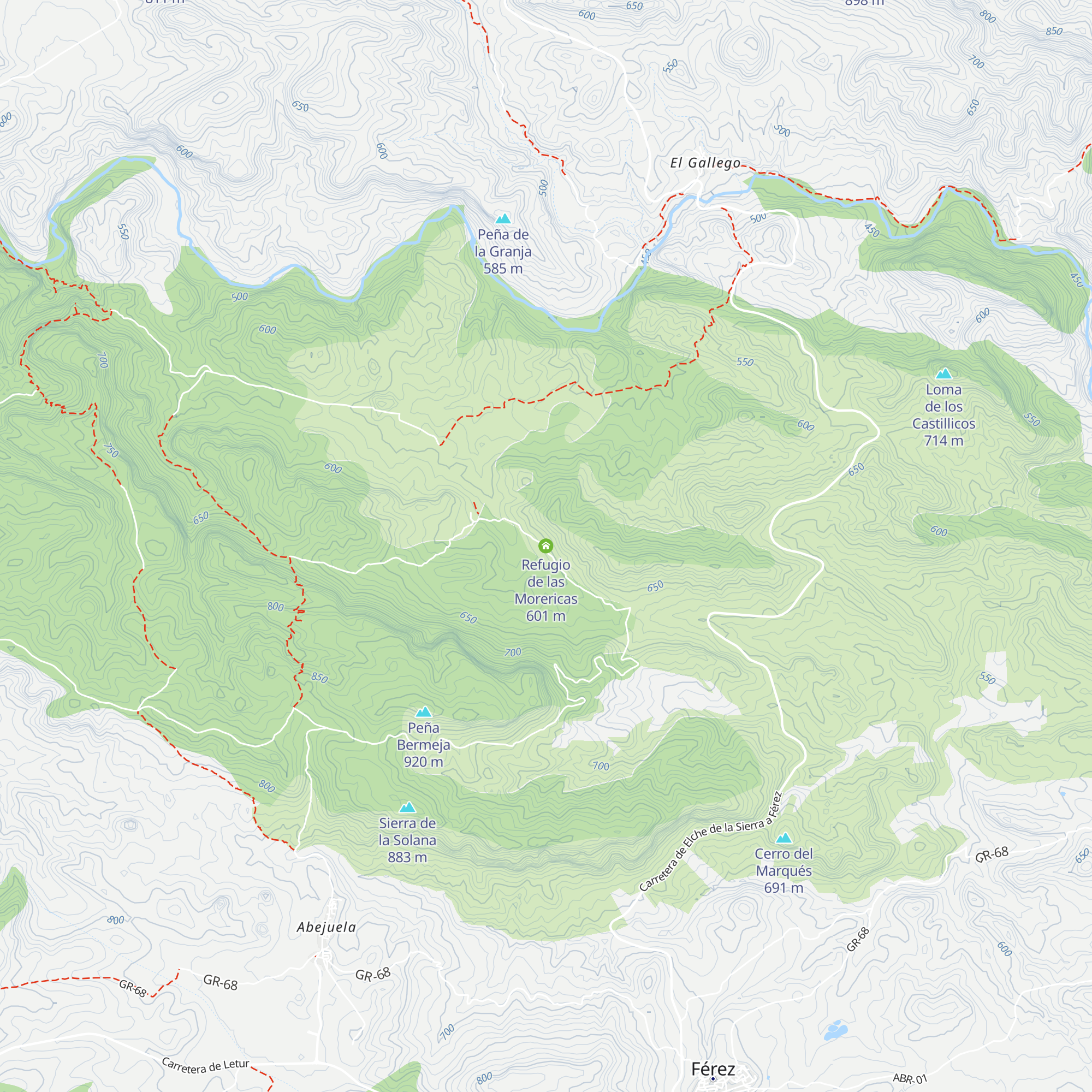 Refugio de las Morericas map