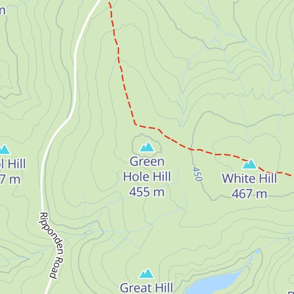 Map of Green Hole Hill