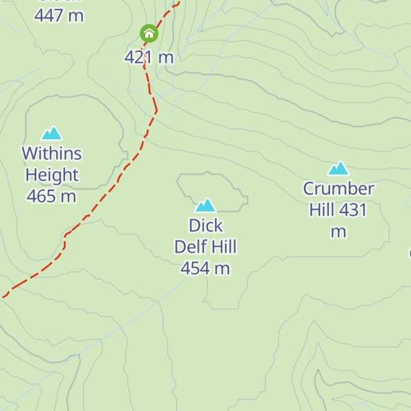 Map of Dick Delf Hill