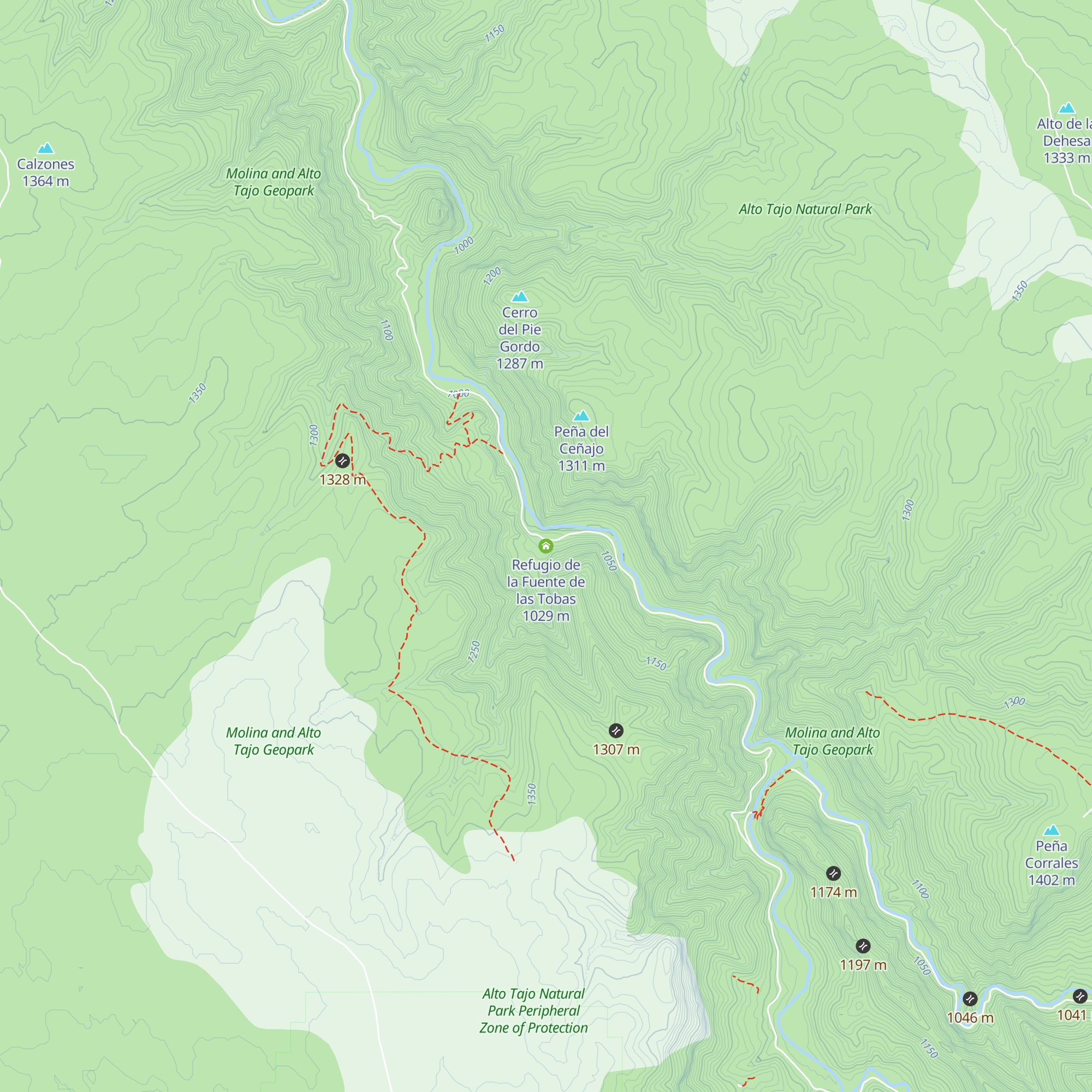Refugio de la Fuente de las Tobas map