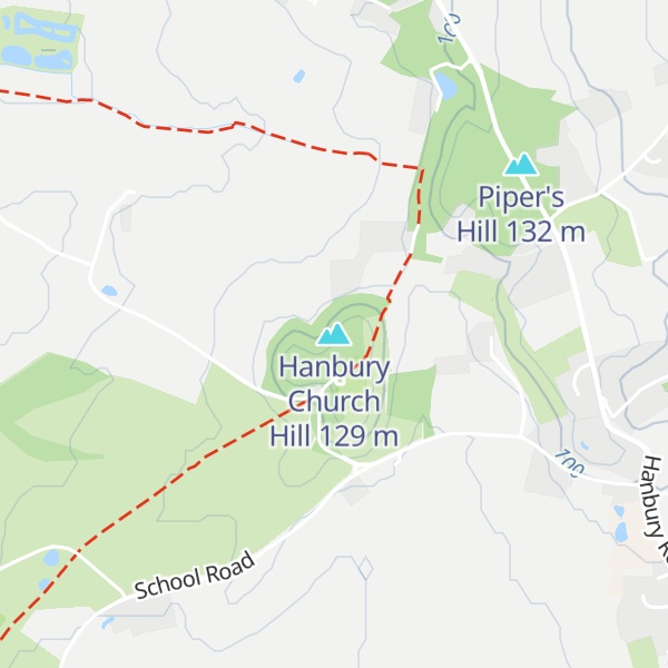 Map of Hanbury Church Hill
