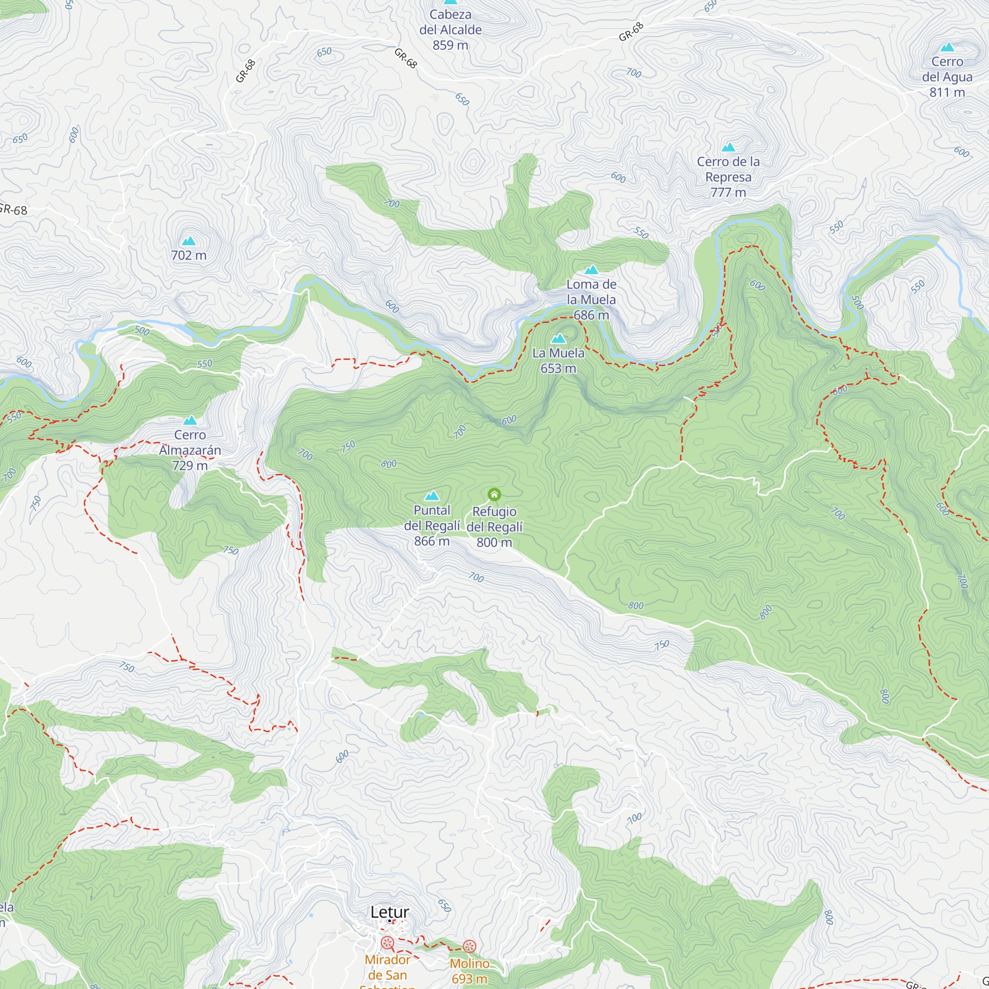 Refugio del Regalí map