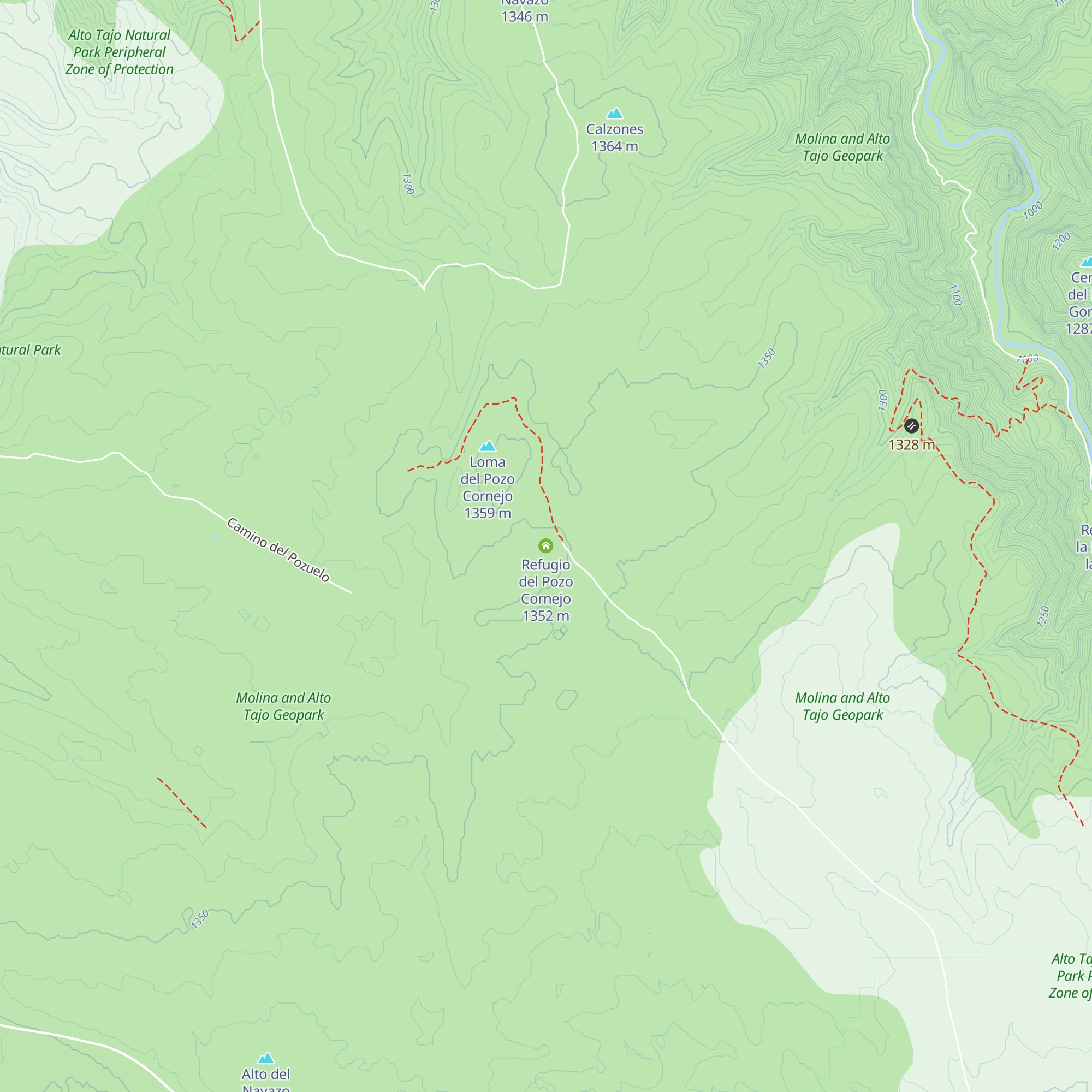Refugio del Pozo Cornejo map
