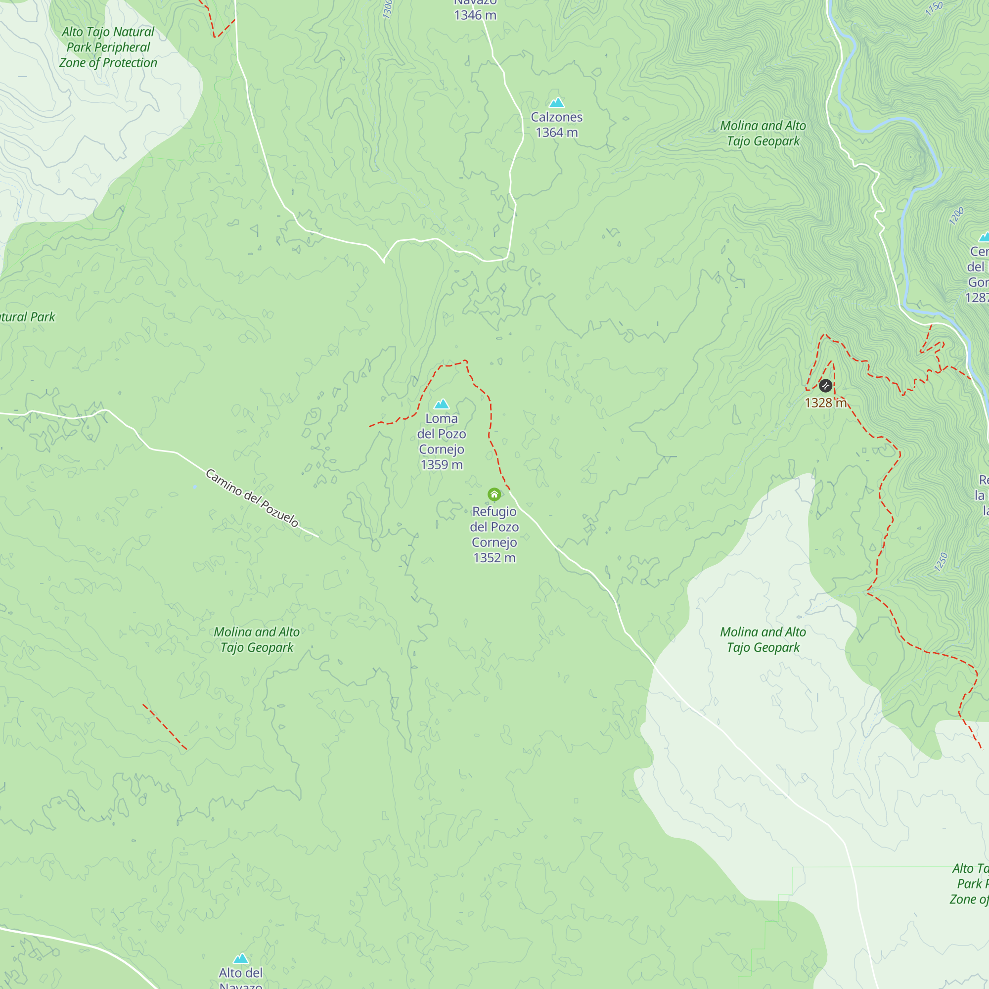 Refugio del Pozo Cornejo map