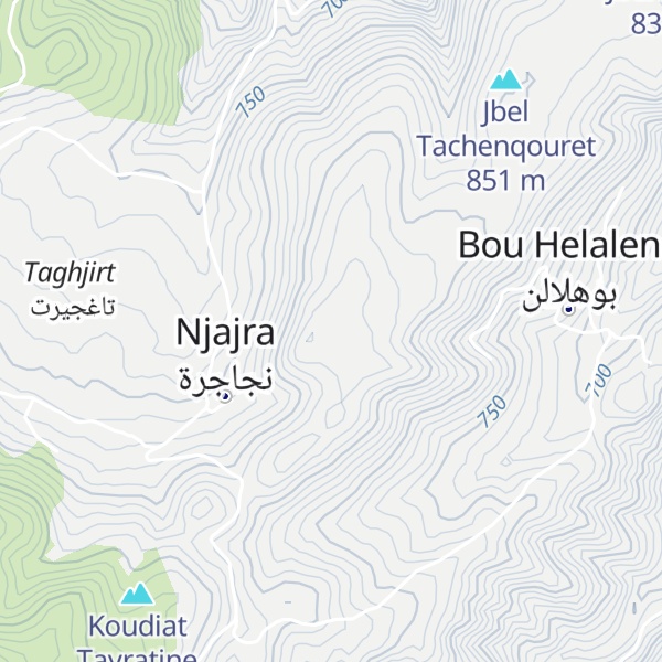 Map of Jbel Aghil جبل اغيل