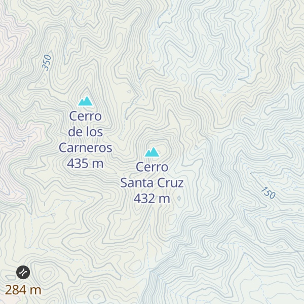 Map of Cerro Santa Cruz