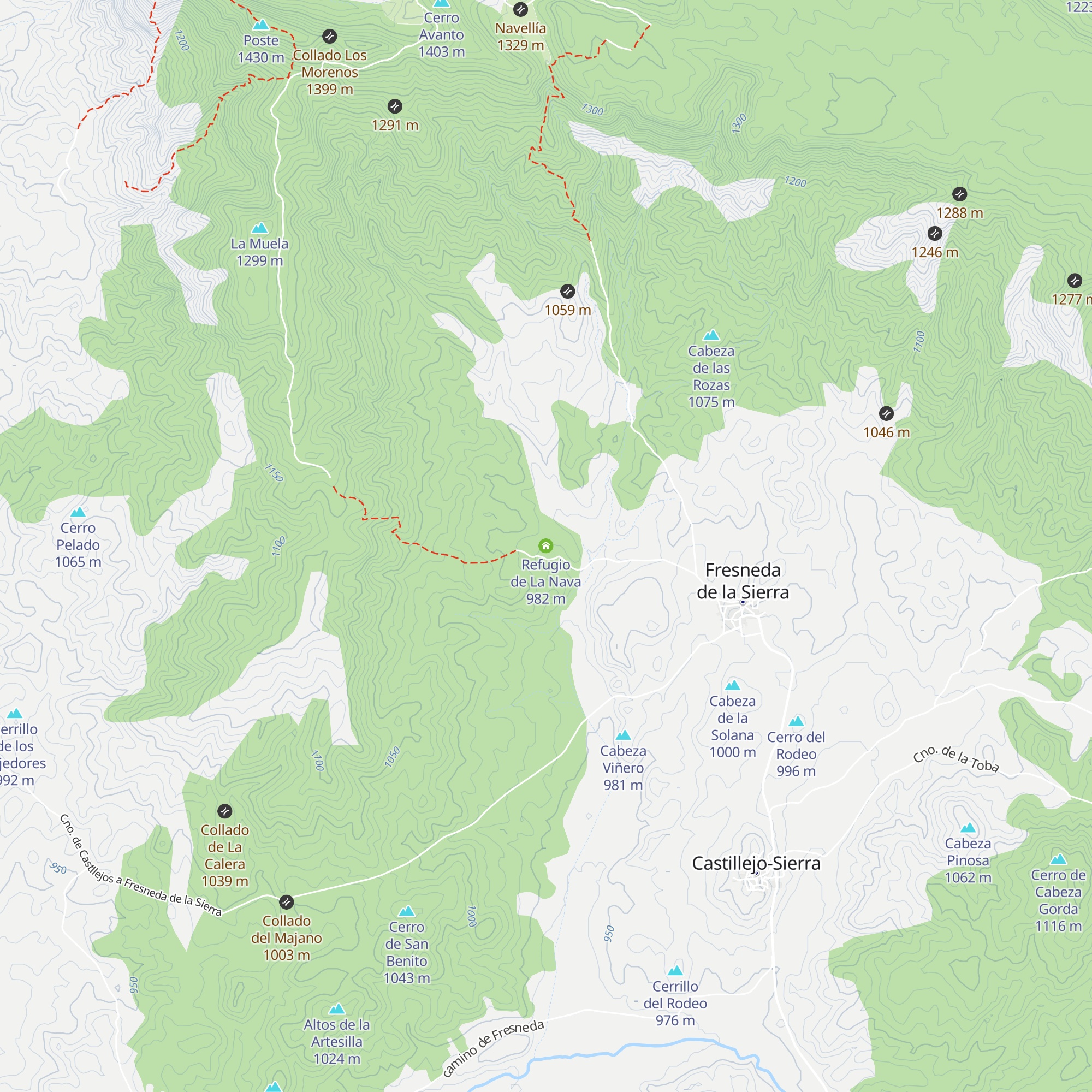 Refugio de La Nava map
