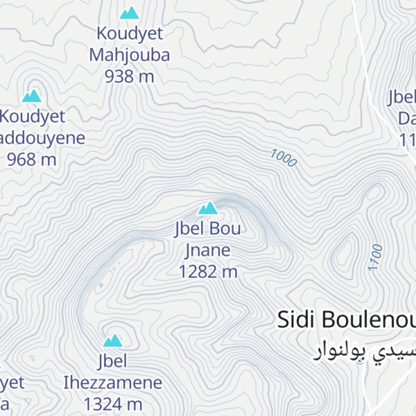 Map of Jbel Bou Jnane