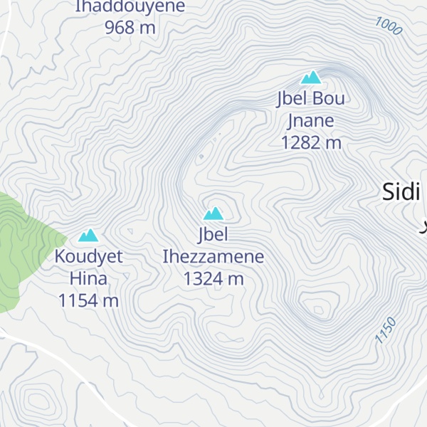 Map of Jbel Ihezzamene