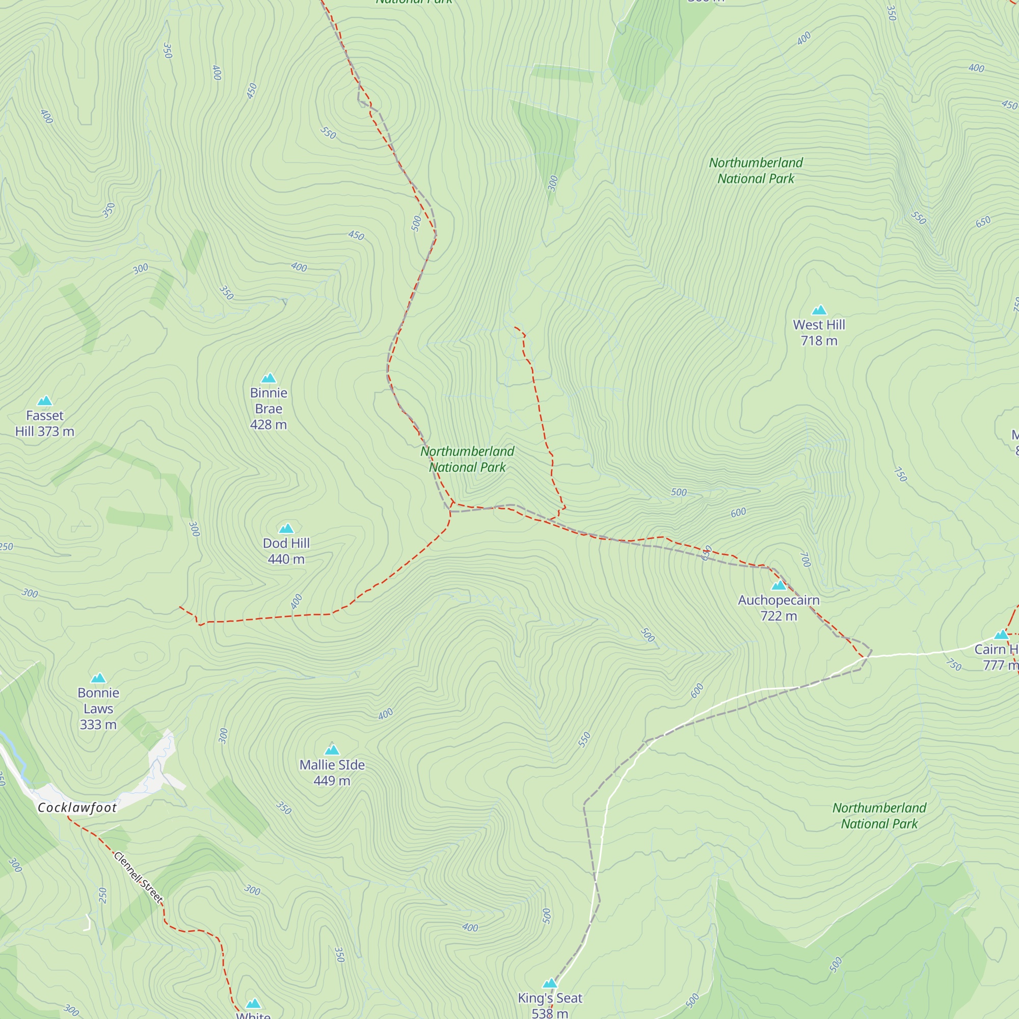 Auchope Mountain Refuge Hut map