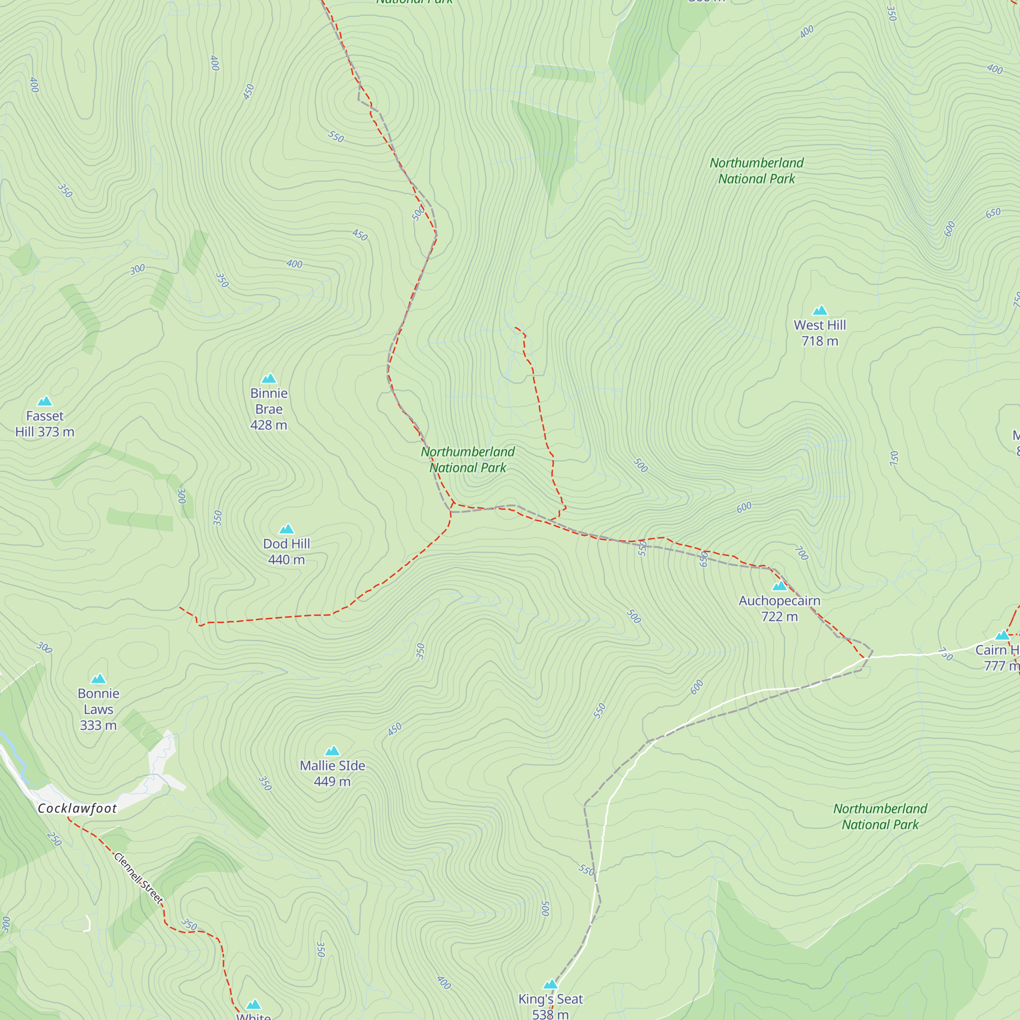 Auchope Mountain Refuge Hut map
