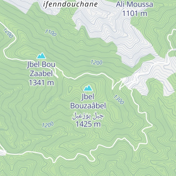 Map of Jbel Bouzaâbel جبل بوزعبل