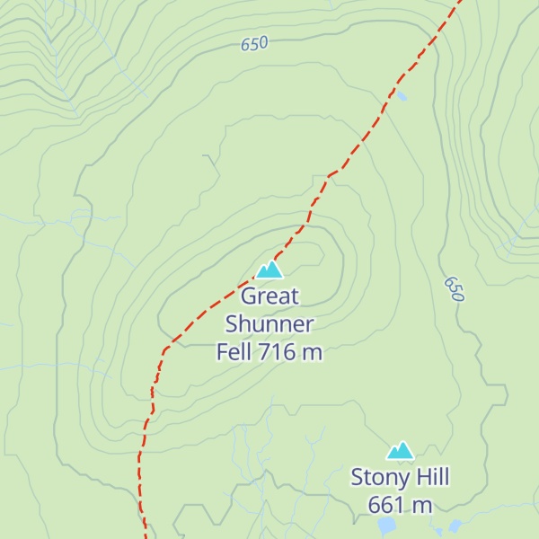 Map of Great Shunner Fell