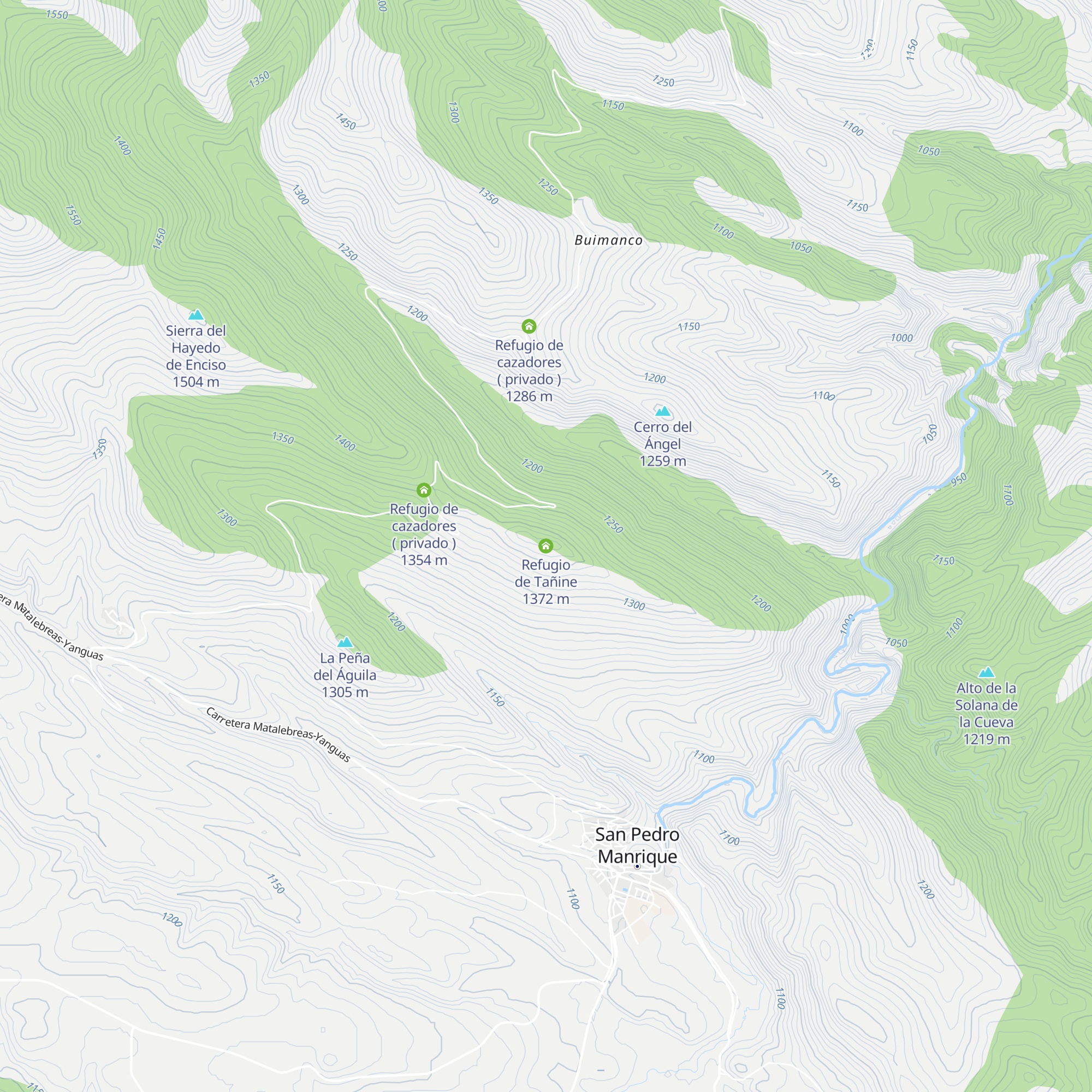 Refugio de Tañine map