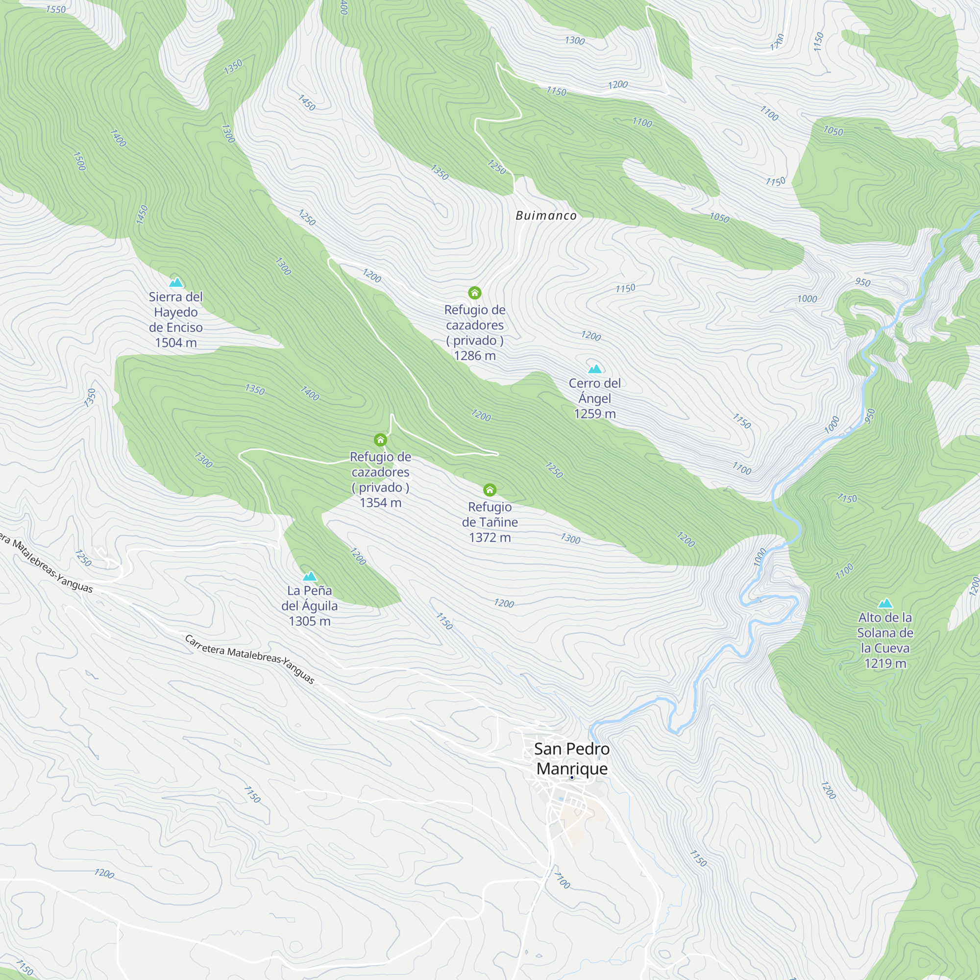 Refugio de Tañine map