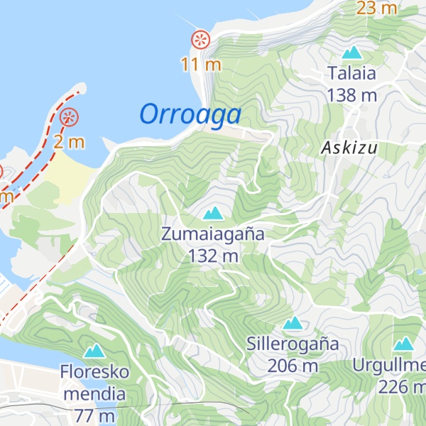 Map of Zumaiagaña