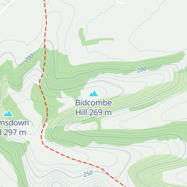 Map of Bidcombe Hill